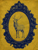 Framed Elk in Yellow Poster Print - Studio SEA