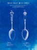 PP977-Faded Blueprint Osiris Sterling Flatware Spoon Patent Poster Poster Print - Cole Borders