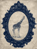 Framed Giraffe in Navy Poster Print - Studio SEA