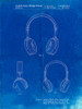 PP612-Faded Blueprint Headphones Patent Poster Poster Print - Cole Borders