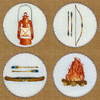 Camping Embroidery Grid Poster Print - Studio SEA