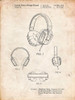PP550-Vintage Parchment Headphones Patent Poster Poster Print - Cole Borders