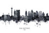San Antonio Texas Skyline Poster Print - Michael Tompsett