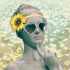 Hipster Statue with Sunflowers Poster Print - Studio SEA