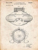 PP898-Vintage Parchment Jacques Cousteau Submersible Vessel Patent Poster Poster Print - Cole Borders