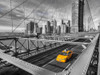 Cab on Brooklyn Bridge, Manhattan, New York Poster Print - Assaf Frank