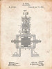 PP1096-Vintage Parchment Tesla Steam Engine Patent Poster Poster Print - Cole Borders