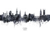 Cork Ireland Skyline Poster Print - Michael Tompsett