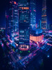 Guangzhou cityscape at night, China Poster Print - Artographie