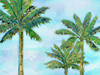 Hana Palm Horizontal - Blue Poster Print - Paul Brent