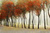 Row of Trees Red Poster Print - Christopher Vest