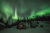 Aurora Borealis over the Cabin Poster Print - Artographie