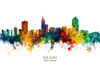 Raleigh North Carolina Skyline Poster Print - Michael Tompsett
