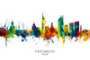 Portsmouth England Skyline Poster Print - Michael Tompsett