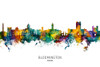 Bloomington Indiana Skyline Poster Print - Michael Tompsett