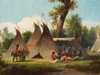 Assiniboin Encampment on the Upper Missouri Poster Print - John Mix Stanley