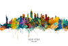 New York City Skyline Poster Print - Michael Tompsett