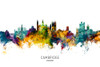 Cambridge England Skyline Poster Print - Michael Tompsett