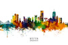 Boston Massachusetts Skyline Poster Print - Michael Tompsett