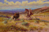 Spearing a Buffalo Poster Print - Charles Marion Russell