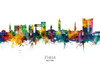 Ithaca New York Skyline Poster Print - Michael Tompsett