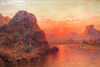 Indian Hunter at Sunset Poster Print - Henry Raschen