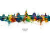 Egham England Skyline Poster Print - Michael Tompsett