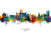 St Albans England Skyline Poster Print - Michael Tompsett