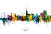 Linz Austria Skyline Poster Print - Michael Tompsett
