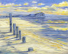 Pilings on the Beach Poster Print - Paul Brent