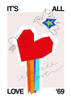 Its All Love 69 Heart Greige Poster Print - Frances Collett