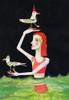 Swimming Lady with birds Poster Print - Sharyn Bursic