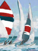 Red and Blue Sail II Poster Print - Jane Slivka