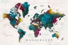 Charleena world map with cities - Wanderlust Poster Print - Blursbyai Rosana Laiz
