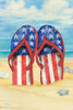Americana Beach Flip Flops Vertical I Poster Print - Paul Brent