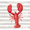 Red Lobster On Wide Stripes Poster Print - Patricia Pinto