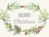 Merry Christmas Pine Cone Wreath Poster Print - Lanie Loreth