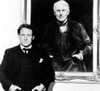 Edison, The Man, Spencer Tracy, On-Set With A Portrait Of Thomas Edison, 1940 Poster Print
