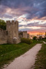 Sweden-Gotland Island-Visby-12th century city wall-most complete medieval city wall in Europe-sunse Poster Print - Walter Bibikow # VARPDXEU28WBI0720