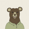 Bear on Cream Poster Print - Wild Apple Portfolio # VARPDX78817