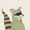 Raccoon on Cream Poster Print - Wild Apple Portfolio # VARPDX78819