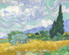 Wheat Field with Cypresses by Vincent Van Gogh Poster Print - Gogh Vincent Van - Item # VARPDXQCL1199