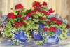 Red Geraniums with The Blues Poster Print - Kathleen Parr McKenna - Item # VARPDX88422