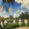 Children Playing With Kites II Poster Print - Marta Wiley (10 x 10)
