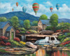 Spring Balloons Over The Mill Poster Print - John Zaccheo (24 x 18)