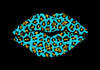 Aqua Leopard Lips Poster Print - Tina Lavoie (35 x 24)