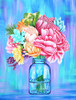 Colorful Flowers in Mason Jar Poster Print - Martin Wickstrom (24 x 31)