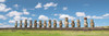 Moai statues in Rapa Nui - Chile Poster Print - Images Pangea (36 x 12)
