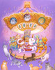 Cat Carousel Poster Print - Bill Bell (12 x 15)