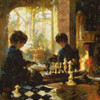 Chess players Oversized Poster Print - Marta Wiley (10 x 10)